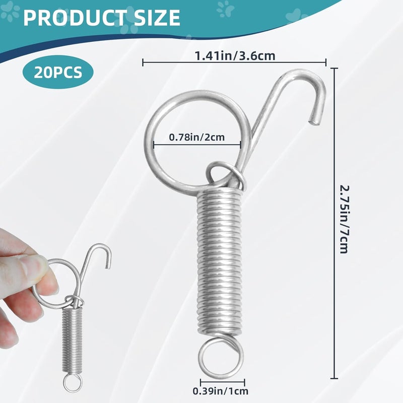 Gallipower 20Pcs Spring Door Latch,Cages Door Metal Finger Spring Latch Hook,Pet Door Latch,Cage Clips,Multi Functional Pet Cages Door Spring Latch for Fixing Pet - Image 2